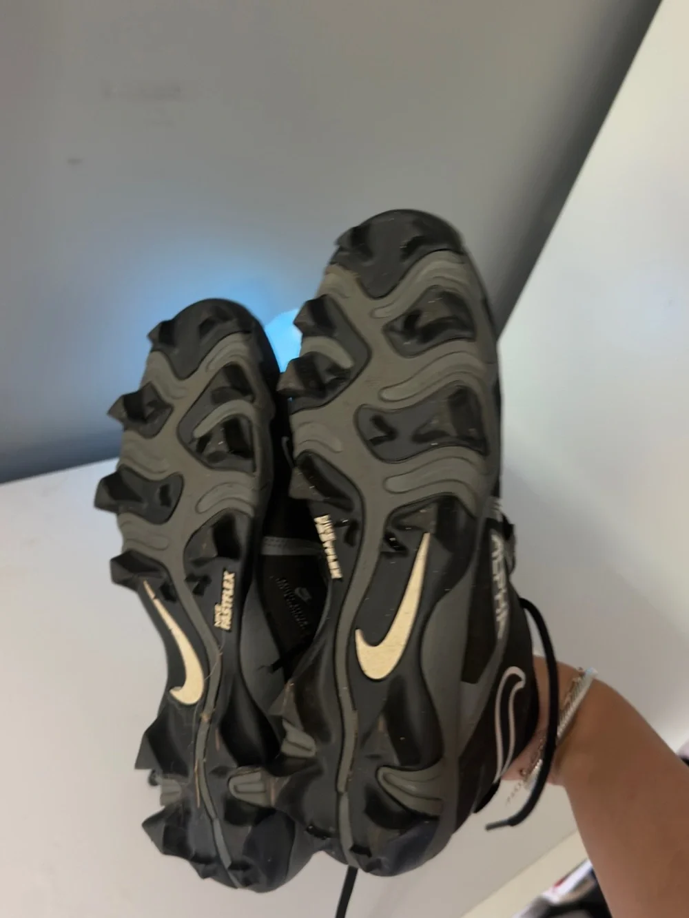 Nike Black and White Alpha Football Cleats